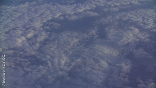 beautiful fast-sailing clouds on a Sunny day, shooting from aircraft photo