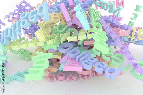 Character thank you. For graphic design or background, CGI typography. Colorful 3D rendering. © BentChang
