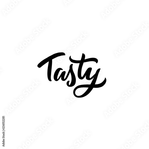 Hand drawn lettering tasty for overlay, banner, poster, packaging, logo, lable. Calligraphy tasty.