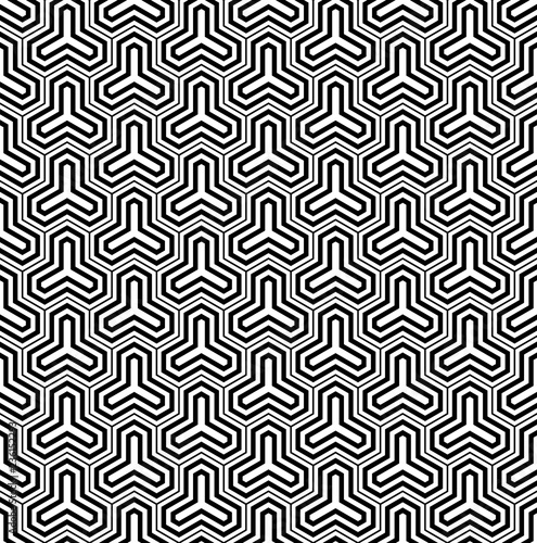 Seamless geometric pattern in black and white geometric lines