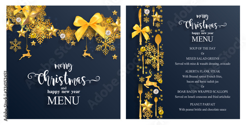 Merry christmas greetings and Happy new year 2019 templates with beautiful winter and snowfall patterned paper cut art and craft style on paper color background.