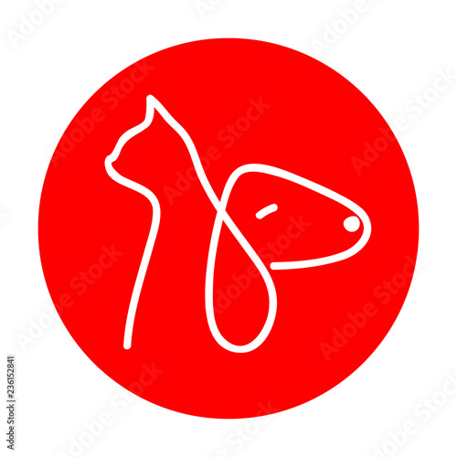 kot i pies logo wektor