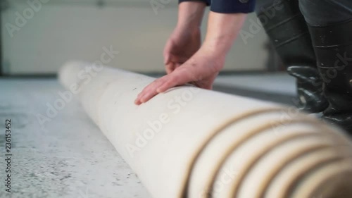 Installing a carpet on the floor