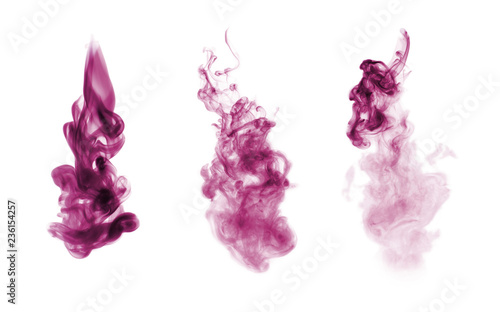 Magenta smoke blot isolated on white