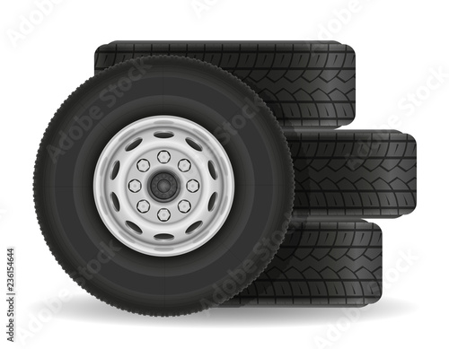 bus or truck wheel stock vector illustration