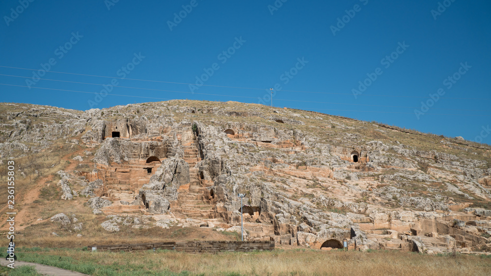Perre is an ancient city with approximately 200 cave tombs and a settlement place in Adiyaman, Turkey