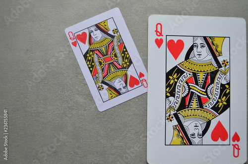 Casino. Poker. Playing cards. The opposition of large and small