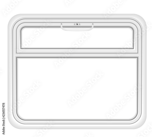 window in the train compartment vector illustration