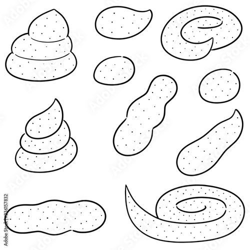vector set of poop