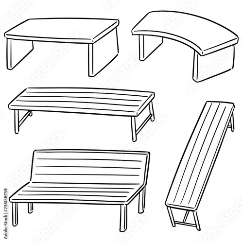 vector set of bench