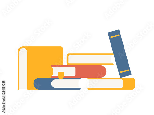 Vector Set of Colorful Stacks of Books in flat style. Education Infographic Template Design with Books Pile.Set of Book Icons in Flat style isolated from white background
