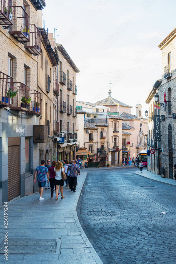 TOLEDO, SPAIN - OCTOBER 6, 2018: street in the old town of Toled