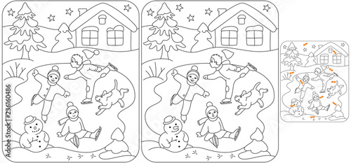 Find 10 differences icerink puzzle for kids photo