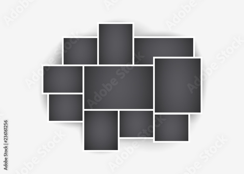 Frame for photos and images. The mosaic of. Retro-style. Collage template. Vector isolated background.