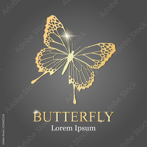 Obraz na płótnie golden butterfly logo