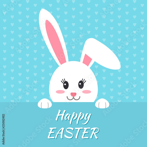 Easter bunny in a cartoon style. greeting card or poster. Vector illustration. concept of spring and Easter holidays