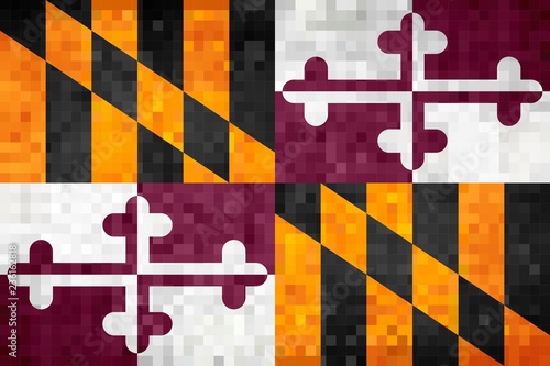 Abstract grunge mosaic flag of Maryland - illustration, 
The flag of the state of Maryland