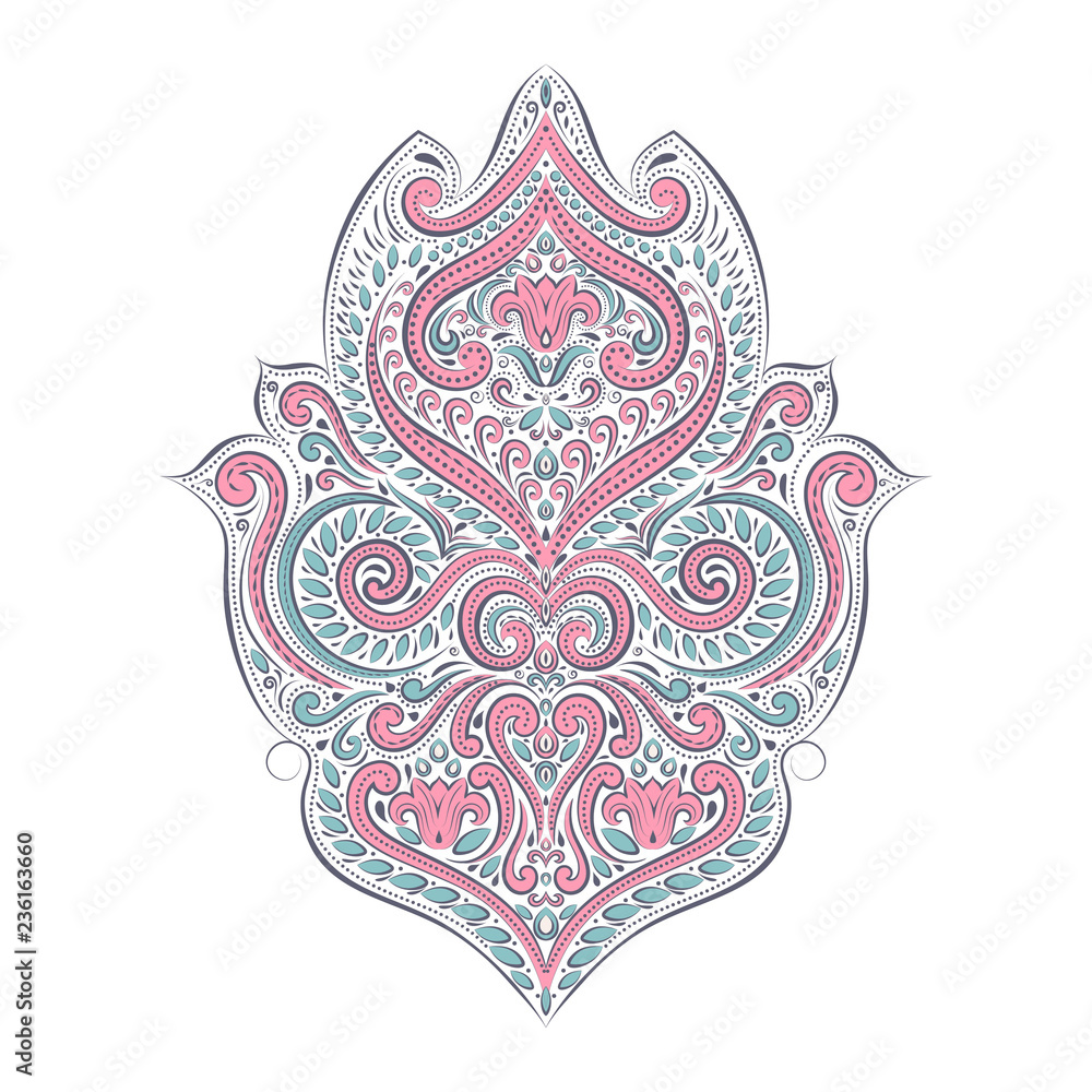 Beautiful floral pattern. Vintage vector, paisley elements. Traditional,Turkish, Indian motifs. Great for fabric and textile, wallpaper, packaging or any desired idea.