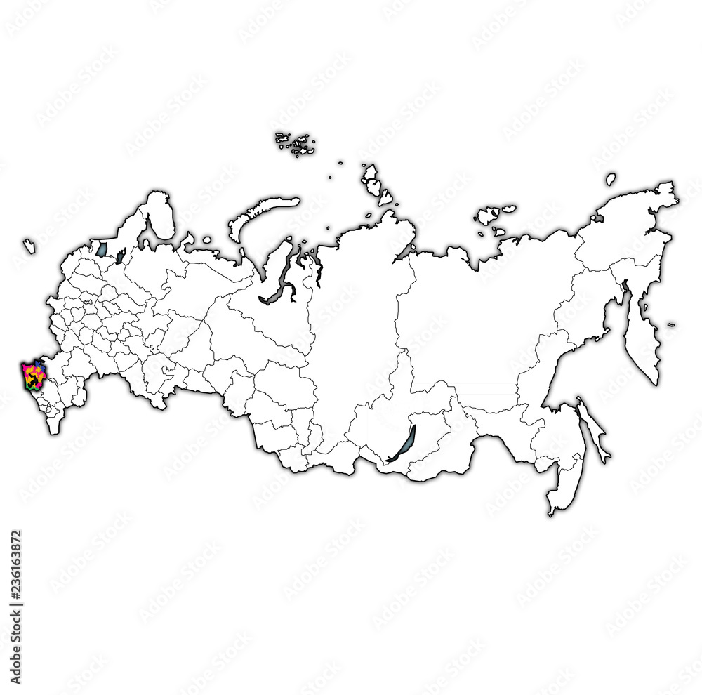 krasnodar krai on administration map of russia