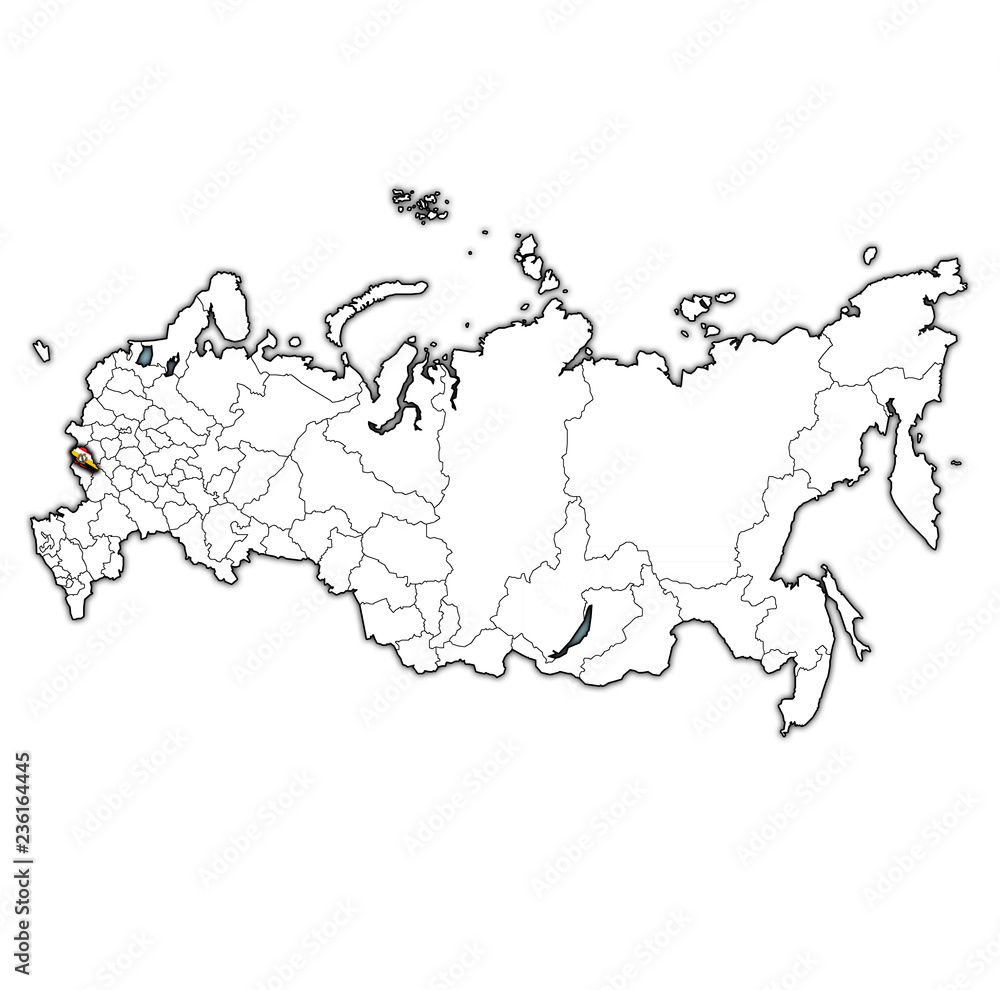 kursk oblast on administration map of russia