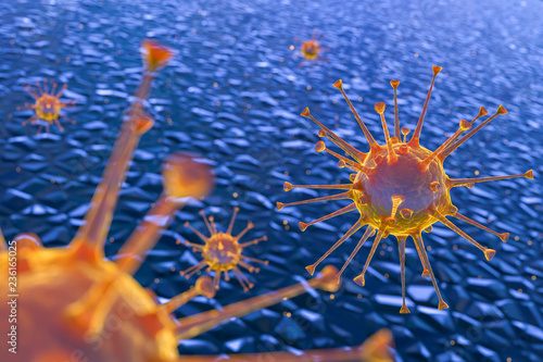 Some Bacteria or virus in its microscopic environment