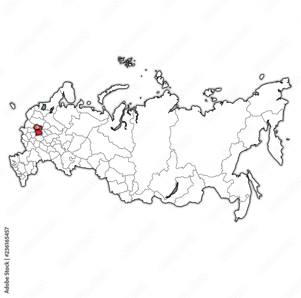 moscow oblast  on administration map of russia