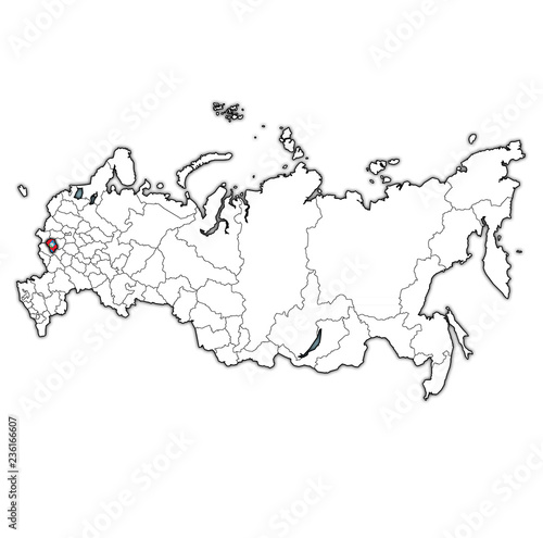 oryol oblast on administration map of russia