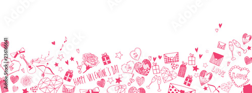 Valentines day doodles background