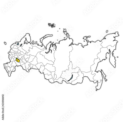 penza oblast on administration map of russia