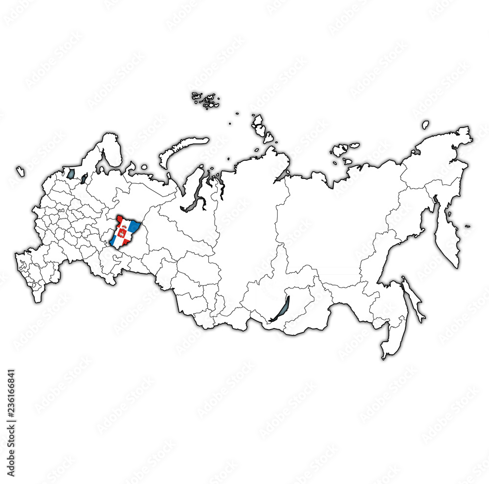 perm krai on administration map of russia