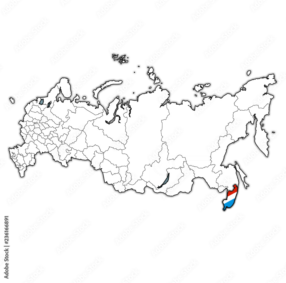 Fototapeta premium primorsky krai on administration map of russia