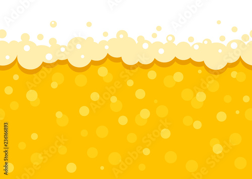 Seamless beer background with foam and bubbles. Pattern wallpaper beer oktoberfest . flat Vector illustration.