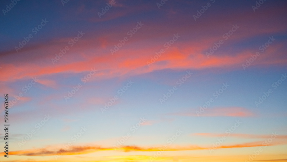 sunset sky with cotton candy clouds
