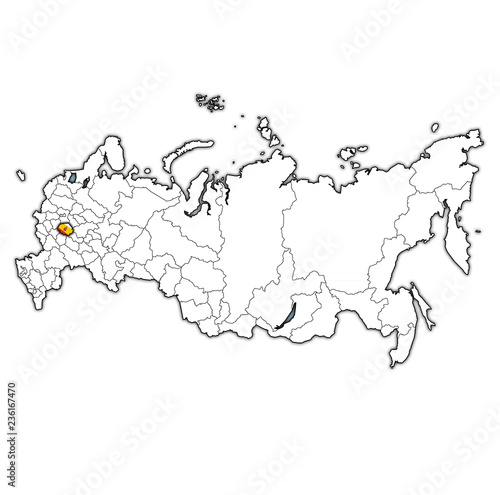 ryazan oblast on administration map of russia
