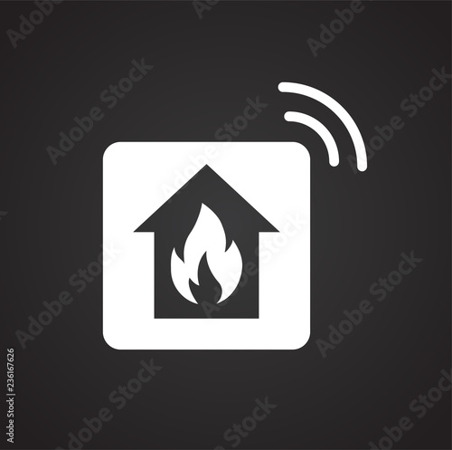 Smart fire alarm system icon on white background for graphic and web design, Modern simple vector sign. Internet concept. Trendy symbol for website design web button or mobile app