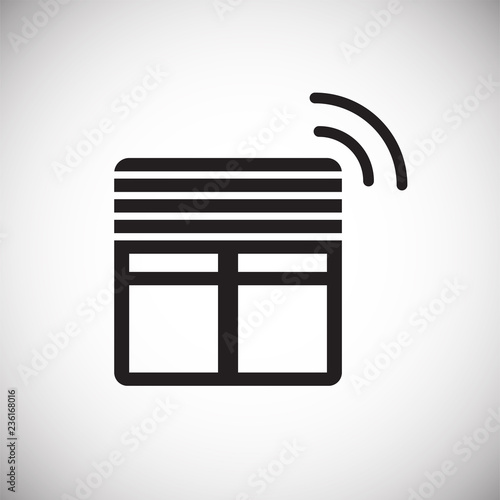 Smart curtains control icon on white background for graphic and web design, Modern simple vector sign. Internet concept. Trendy symbol for website design web button or mobile app
