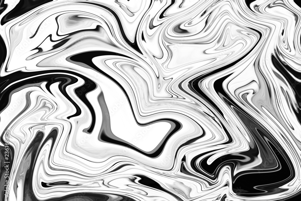 Fototapeta premium Abstract Gray Black and White Marble Ink Pattern Background. Liquify Abstract Pattern With Black, White, Grey Graphics Color Art Form.