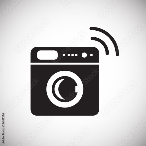 Smart washing machine icon on white background for graphic and web design, Modern simple vector sign. Internet concept. Trendy symbol for website design web button or mobile app