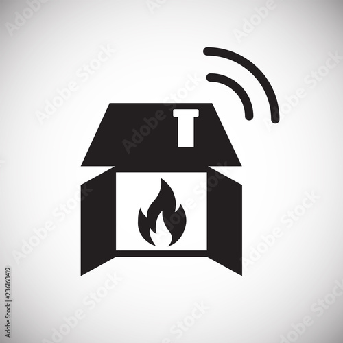 Smart fire alarm system icon on white background for graphic and web design, Modern simple vector sign. Internet concept. Trendy symbol for website design web button or mobile app