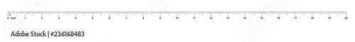 Ruler 20 inch. Measuring tool. Ruler scale. Ruler grid 20 inch. Size indicator units. Metric Centimeter size indicators. Vector