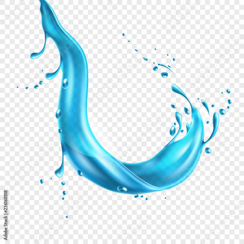 Vector realistic blue water splash paint