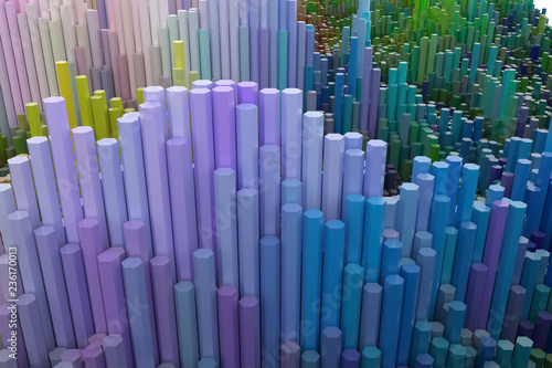 Colorful 3D rendering. Shape composition  geometric structure  block for design texture  background.