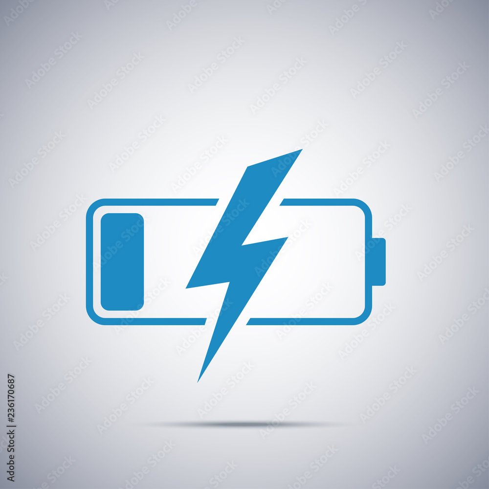 discharged battery icon on a gray background discharged battery icon on a gray background