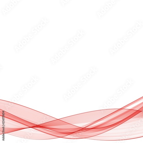 Abstract smooth color wave vector. Curve flow red motion illustration. eps 10