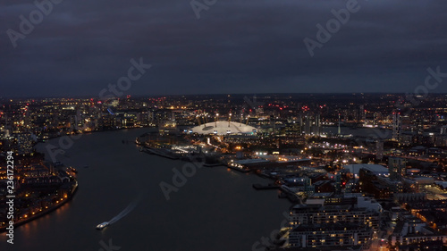 Photography Beautiful London Riverside Skyline and Cityscape Aerial Night View feat