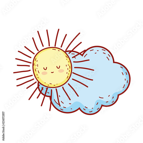 cute fairytale cloud with sun