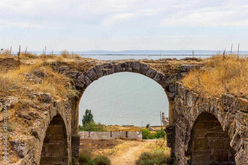 Crimea. Walls and towers of the ancient fortress Enikale in Kerch