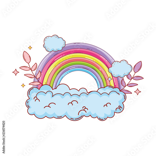 cute rainbow with cloud