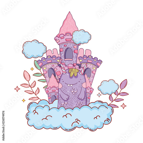 fairytale monster with castle character