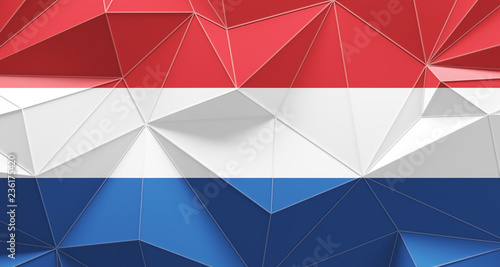 Photography Netherlands polygonal design flag background. 3d illustration